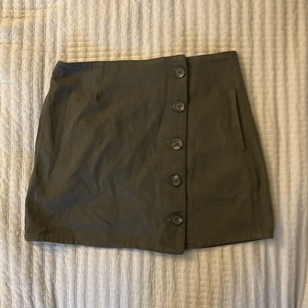 Green mini skirt